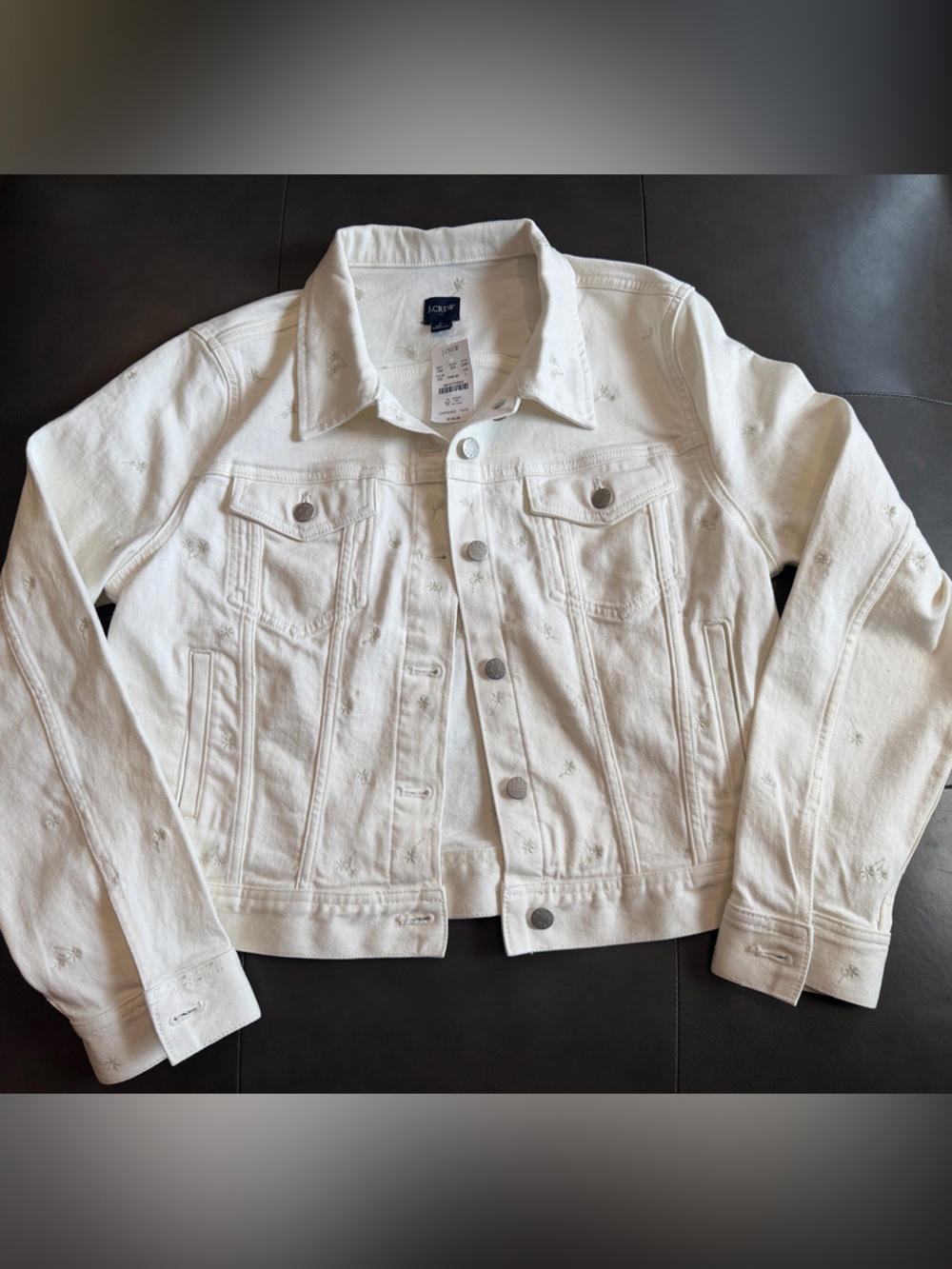 J. Crew Womens Embroidered Classic Denim Jacket
